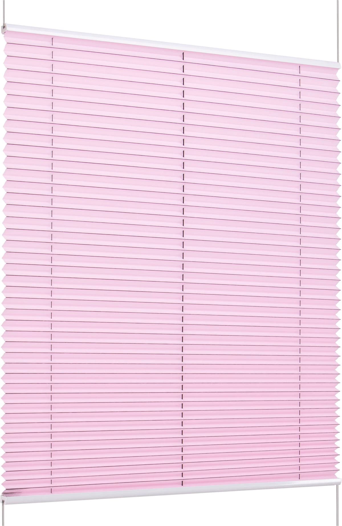 Plissee K-HOME "FLORIDA Stripe mit patentiertem Design, ohne Bohren, Klemmfix", rosa (rose, weiß, weiß), B:95cm H:210cm, Obermaterial: 100% Polyester, Plissees, Plissee, patentiertes Design rose, weiß, weiß 210cm, zweiseitig verschiebbar, 95cm