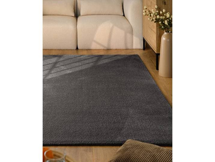 Teppich ESPRIT Vegas - ESPRIT Kollektion , anthrazit gr, B:120cm H:15mm L:170cm, Polypropylen, Teppiche, Teppich, Kurzflor, uni, gewebt, pflegeleicht, formstabil, für Fussbodenheizung