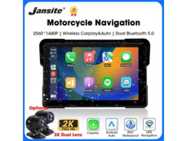 Jansite 5/7 inch Carplay Motorfiets DVR Navigatie GPS Draadloos CarPlay Android Auto IPX7 Scherm Draagbare Moto Monitor