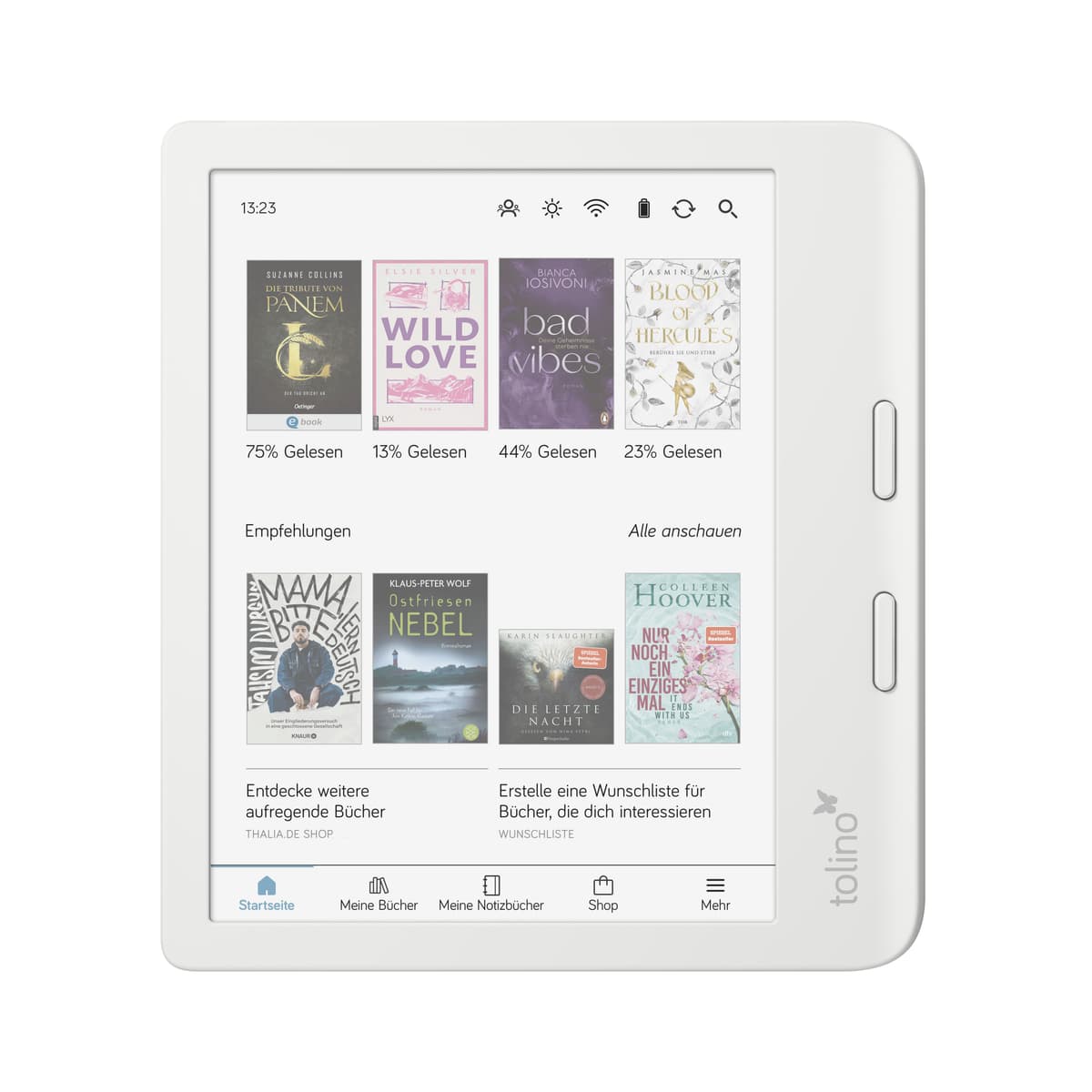 Thalia tolino vision color eBook-Reader; 7"-E-Ink-Farb-Display weiß 4016621131456