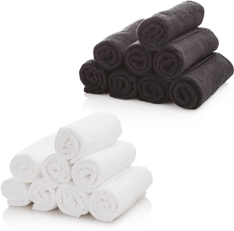 Xanitalia Asciugamano in cotone 100% 50x80 cm bianca o nera in spugna Tekno asciugamani 350 gr Nero