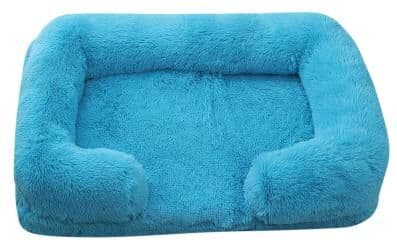 PetsAreLife Dog Plush Pet Bed With Winter Thickened Pad And Removable Sleeping Sofa Pad blue xl