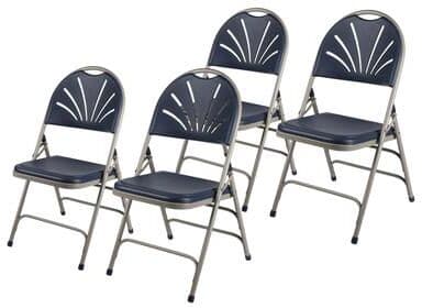 Hampden Furnishings Lusitano Collection Fan Back Folding Chair, Pack of 4