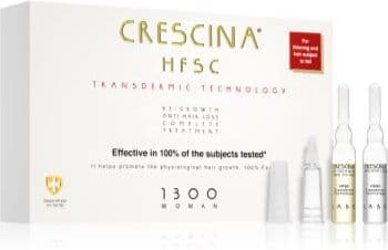 Crescina Transdermic 1300 Re-Growth and Anti-Hair Loss cuidado para estimulação do crescimento capilar anti-queda para mulheres 20x3.5 ml. Transdermic 1300 Re-Growth and Anti-Hair Loss