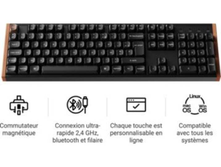 Keychron - Clavier Gamer Sans Fil K10 He Wireless Magnetic Switch
