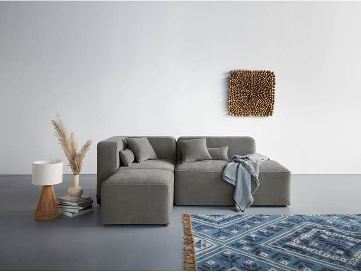 Ecksofa HOME AFFAIRE Sundstrup L-Form , grau (anthrazit), B:233cm H:76,5cm T:93cm, 100% Polyester, Sofas, Ecksofa, Modulserie, individuelle Zusammenstellung