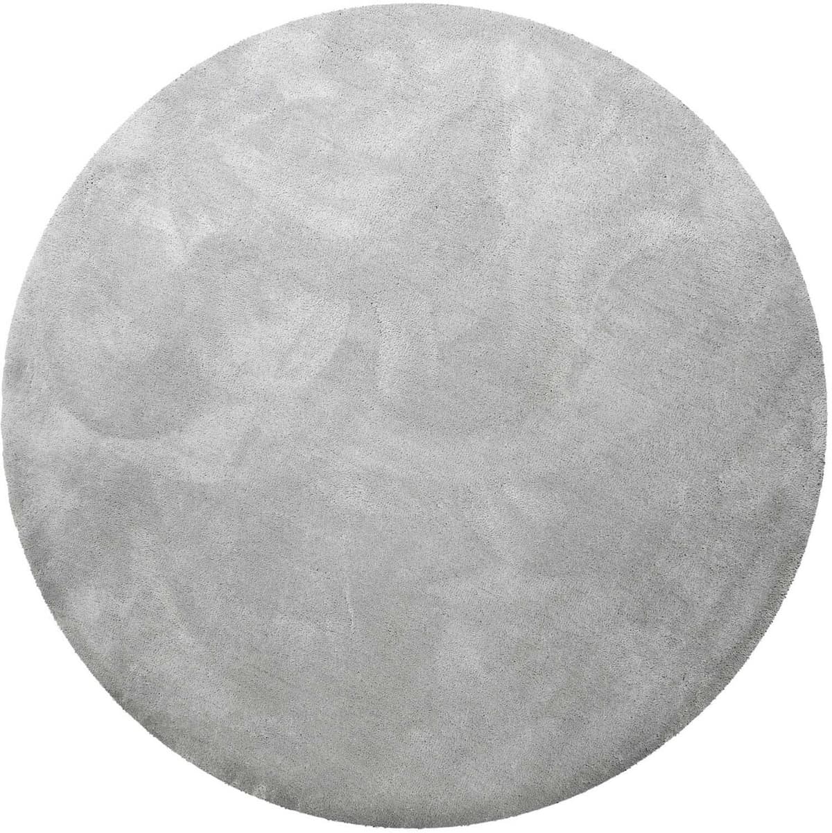 Teppich HOMIE LIVING "Pisa", grau (hellgrau), H:25mm Ø:120cm, Polyester, Teppiche, Teppich, Hochflor, Microfaser, uni, weich, Shaggy, Wohnzimmer, Schlafzimmer hellgrau Ø 120cm 1 Stk., 25mm, Ø 120cm