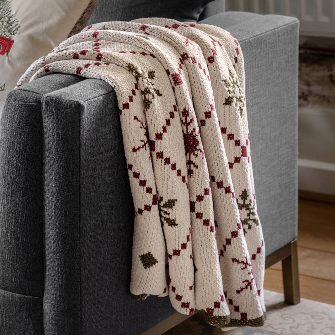 Gallery Direct Vintage Look Blanket Cream 130cm W X 170cm L