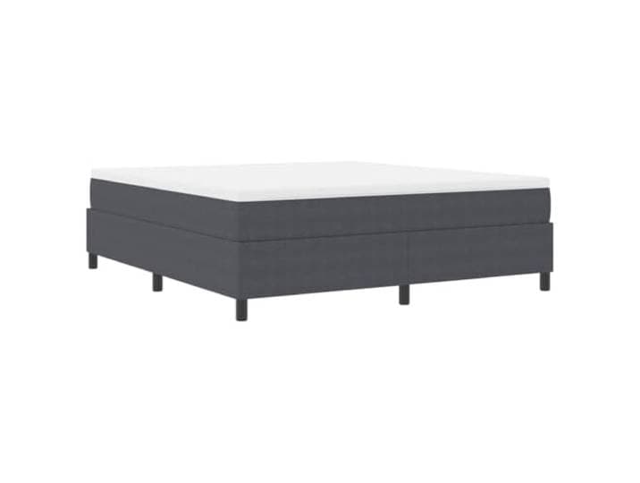 KKgypkn Boxspringbett Dunkelgrau und Weiß 180 x 200 cm Cordstoff mit Taschenfederkernmatratze und Lattenrost, stabiles Boxspringbett mit Kunststoffbeinen