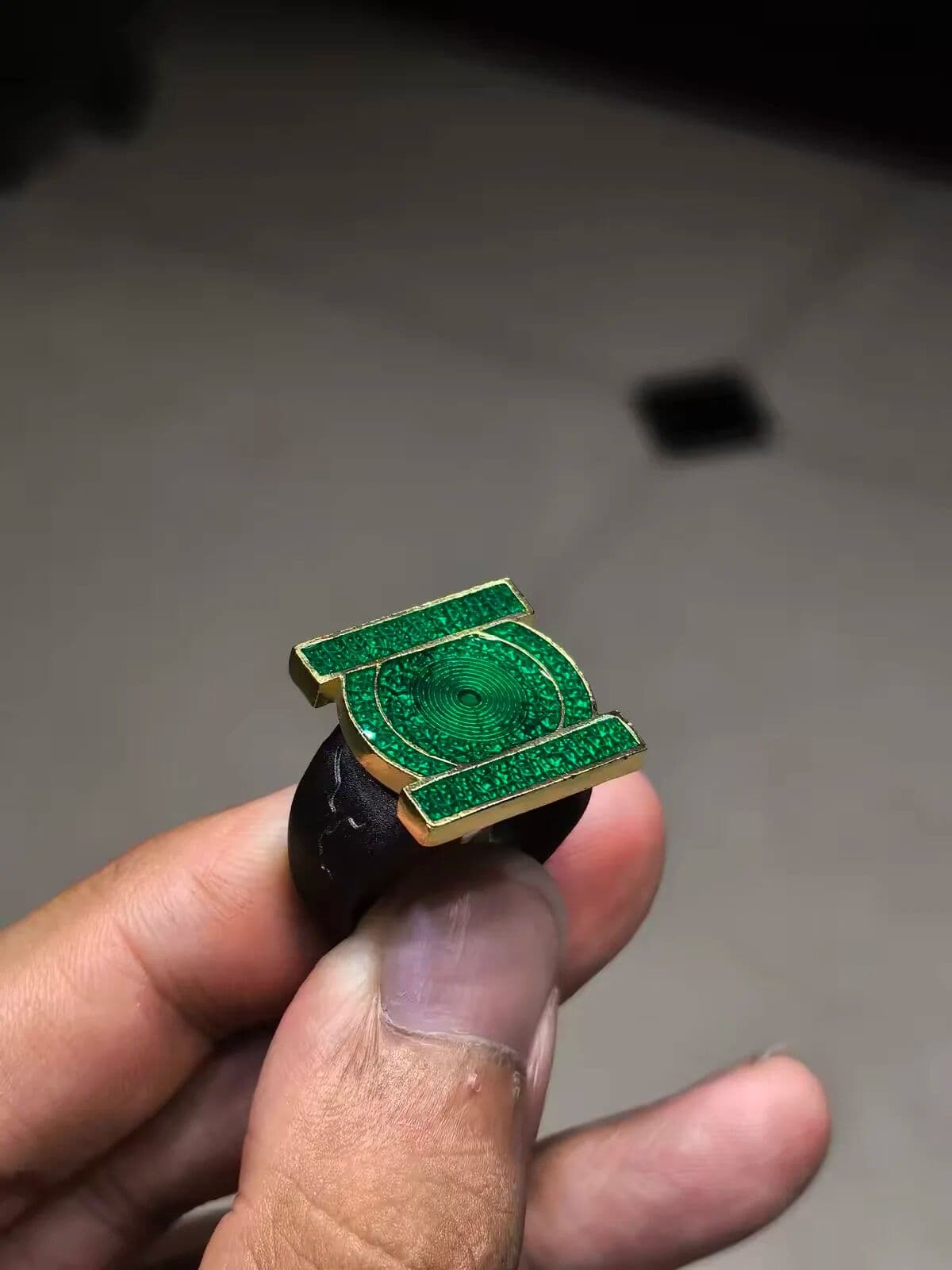 Bandai In Stock  Green Lantern John Stewart Ring Cosplay Movie Merchandise Metal Ring For Men Metal Finger Accessories Gifts
