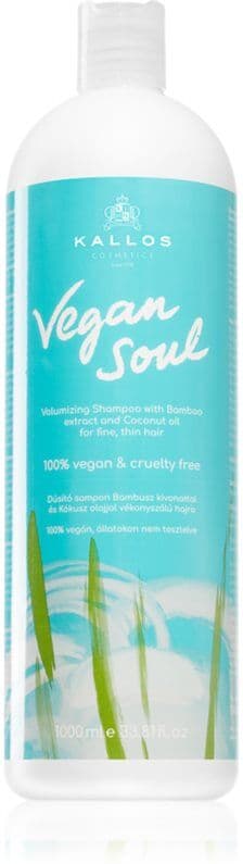 Kallos Vegan Soul Volumizing shampoing volumisant pour cheveux fins ou clairsemés 1000 ml