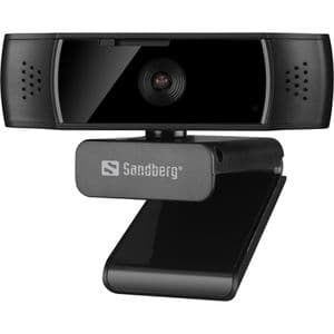 Sandberg Webcam Autofocus DualMic, 134-38, schwarz, USB-A, mit Mikrofon und Abdeckung, Full-HD (1080p)