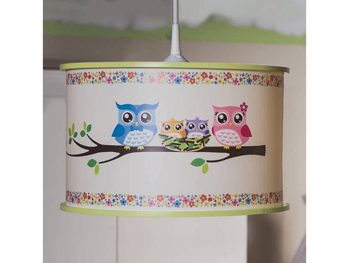 Kinderkamer hanglamp Eule, dimbaar, groen, Kinderkamer, Hout, hanglamp