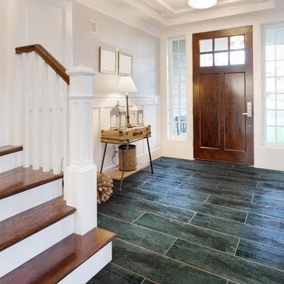 "Merola Tile Cassis Black 8-1/2"" x 35-1/2"" Porcelain Floor and Wall Tile"