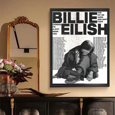 Uplift Picks Billie Eilish Vintage Poster Retro Kraft Paper Music Wall Decor Sticker 09 30x40 Cm