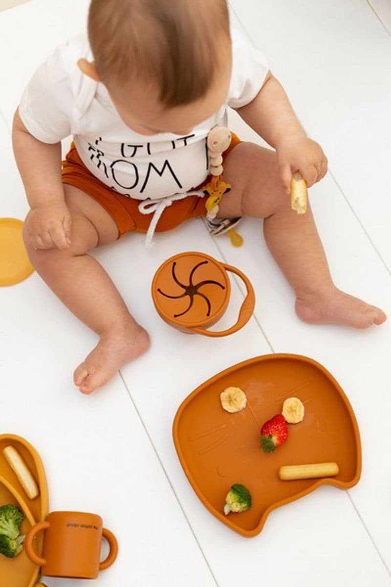 The Cotton Cloud Silicone Suction Tallerken Katt, Pippa Caramel