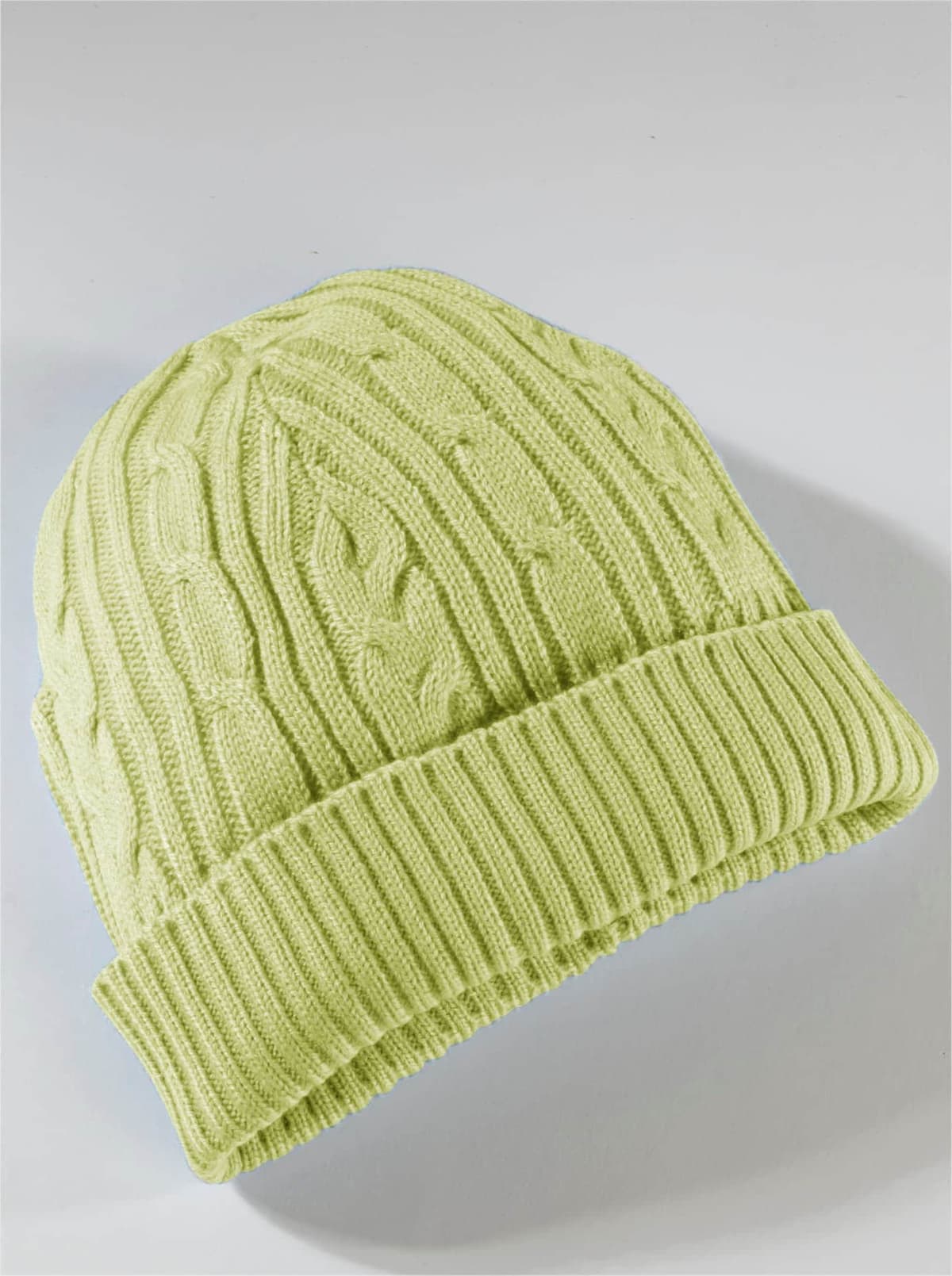 Strickmütze CLASSIC BASICS, Damen, grün (lindgrün), Kunstfaser, Mützen Strickmütze lindgrün Einheitsgröße