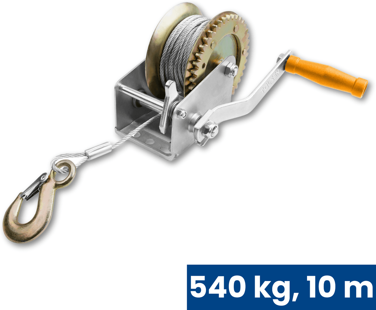 Tolsen Ruční lanový naviják k tahu a zdvihu, 540 kg, lano 10 m
