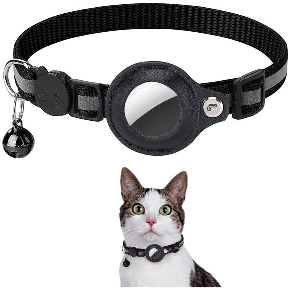 Lippa Halsbånd (22-32 cm) med AirTag 1. & 2. Gen. Etui - Sort