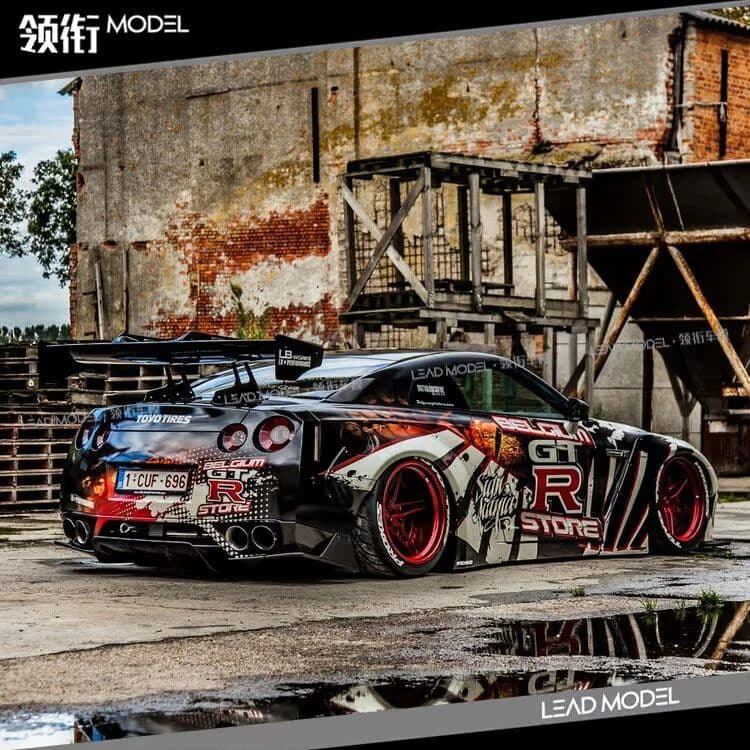 1:64 GT-R R35 Godzilla Belgium , alloy die cast static miniature car fashion play model, adult advanced collection display.