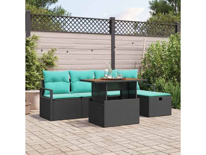 vidaXL Gartensofa-set 6 stk. Schwarz Poly-Rattan