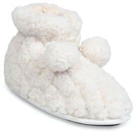 Women's Quilted Teddy Bear Slipper Boot With Poms Slippers by GaaHuu in Natural (Size L(9/10))