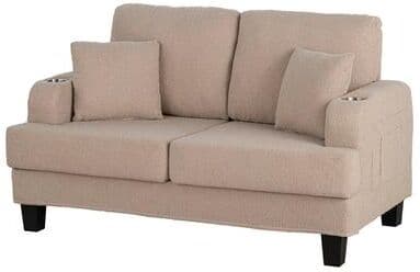 Esofastore Beige Finish Loveseat 1pc Included Pillows