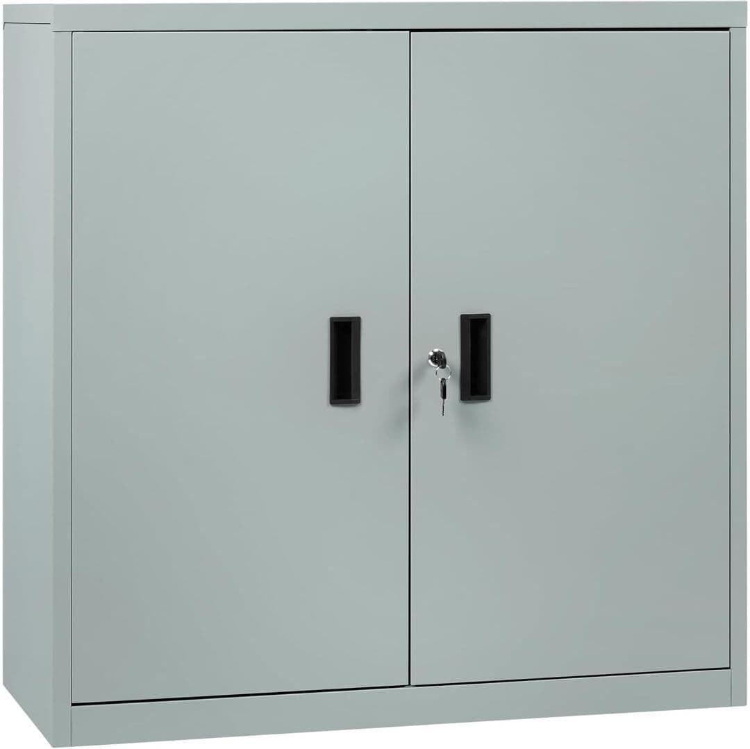 Inbox Zero Bedarra Iron 2 -Door Rectangle Accent Cabinet Light Blue 92.5cm H X 90cm W X 40cm D