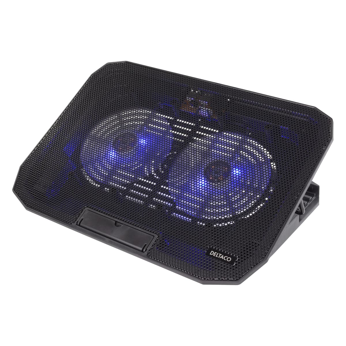 Deltaco Laptop cooler 15.6 ", 2x120mm, LED light, black (LTC-100)
