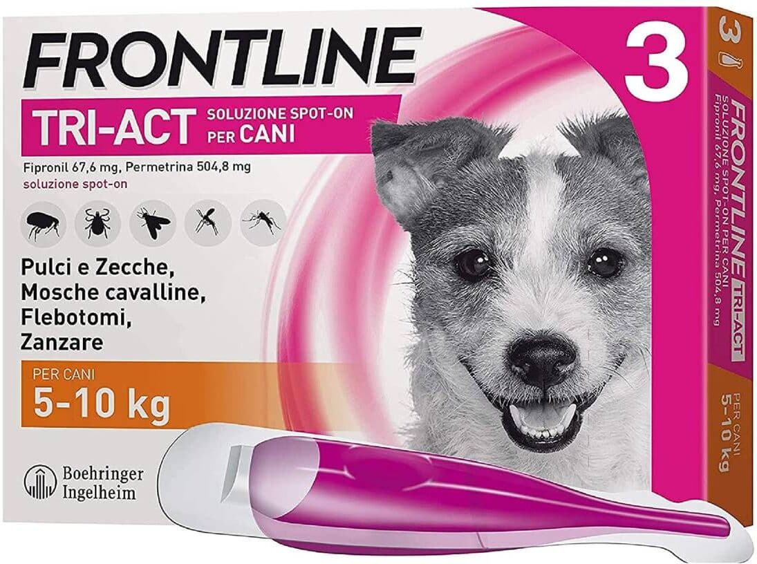 Frontline Tri-Act Spot-On Antiparassitario per Cani 3 Pipette S 5-10kg