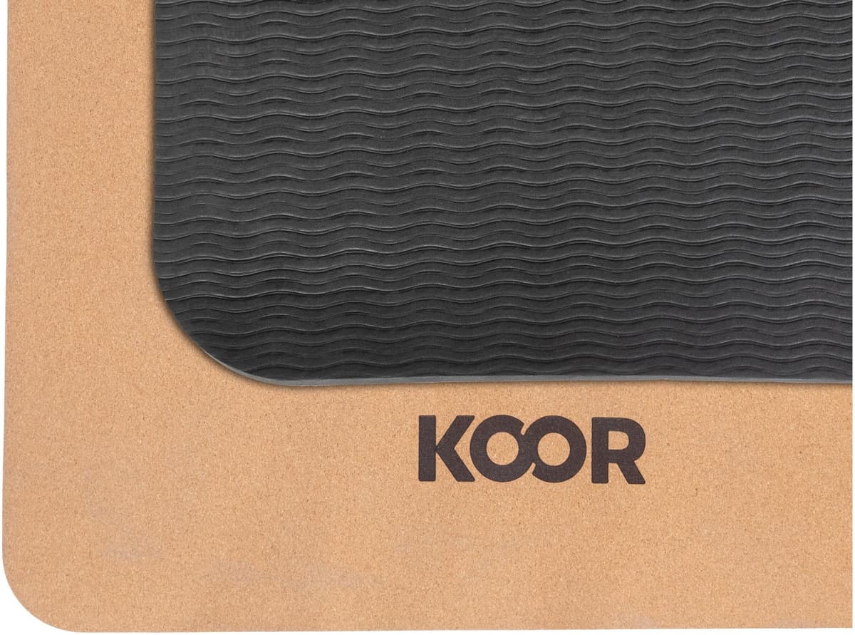 Yogamatte KOOR "3-teilig, Kork", lila (braun, lila), Sportmatten, B/H/L: 61cm x 0,4cm x 183cm, Yogamatte, B:61cm H:0,4cm L:183cm braun, lila B/H/L: 61cm x 0,4cm x 183cm