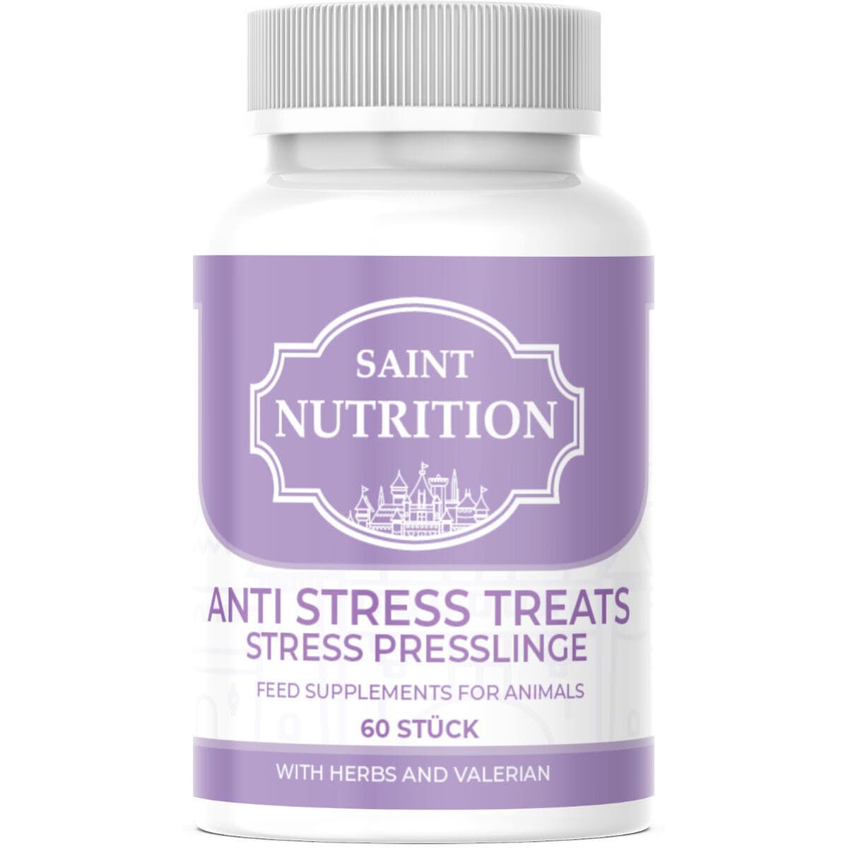 Saint Nutrition Anti Stress Presslinge - für Hunde & Katzen - Angststörung - gegen Angst und innere Unruhe - Beruhigungsmittel- Stress Hund - Beruhigung