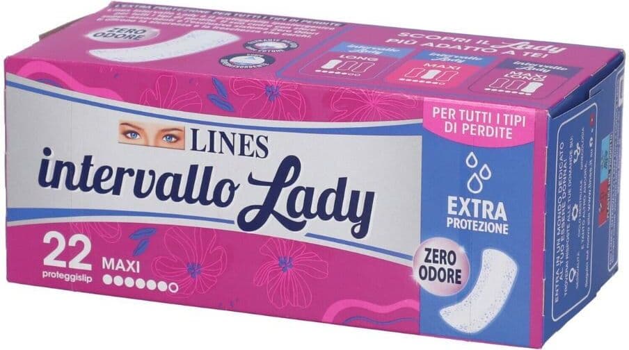 Lines Intervallo Lady Plus Maxi - Proteggislip extra assorbente per perdite leggere, 22 proteggislip
