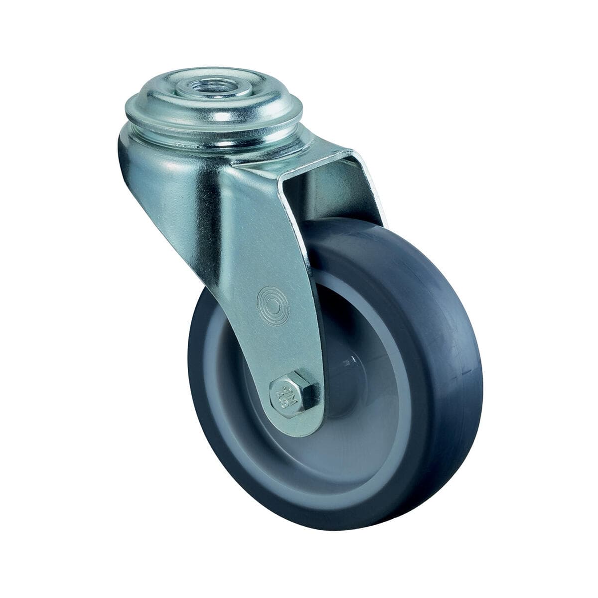 BS Rollen Apparate-Lenkrollen, Gummi, grau, 75 mm Ø, 60 kg Tragkraft, hochwertige Rollen