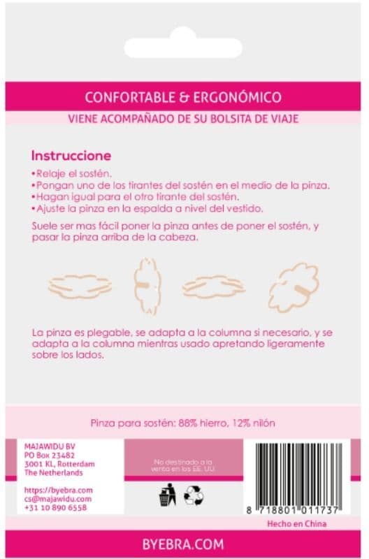 BYE BRA - ACCESSORIES Clip Reggiseno Ergonomica Bye Bra — Regolabile, Invisibile