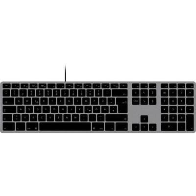 Matias FK318CB-DE Aluminum Wired Keyboard for Mac USB Tastatur Deutsch, QWERTZ, Mac Space Grau