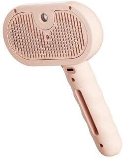 Inspired Living PetSteam Grooming Brush For Dogs & Cats With Spray Massage Comb pink