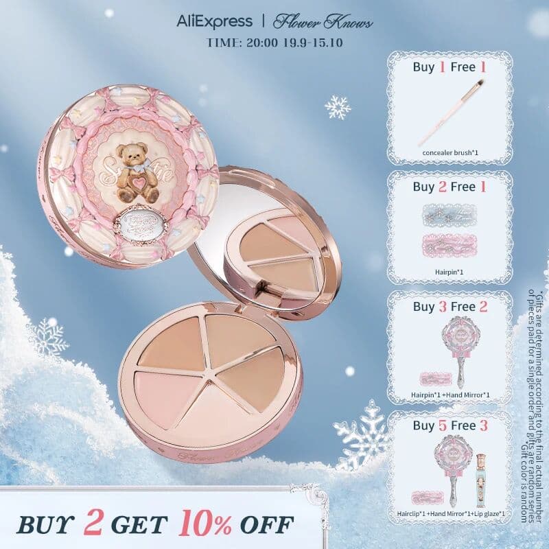 Flower Knows The Sweetie Bear Collection 4-Color Concealer Palette
