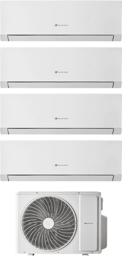 Hermann Saunier Duval Condizionatore Climatizzatore Quadri Split Inverter R-32 VivAir Max 7000+9000+9000+18000 BTU Con SDH1-080MNA4O Wi-Fi Integrato