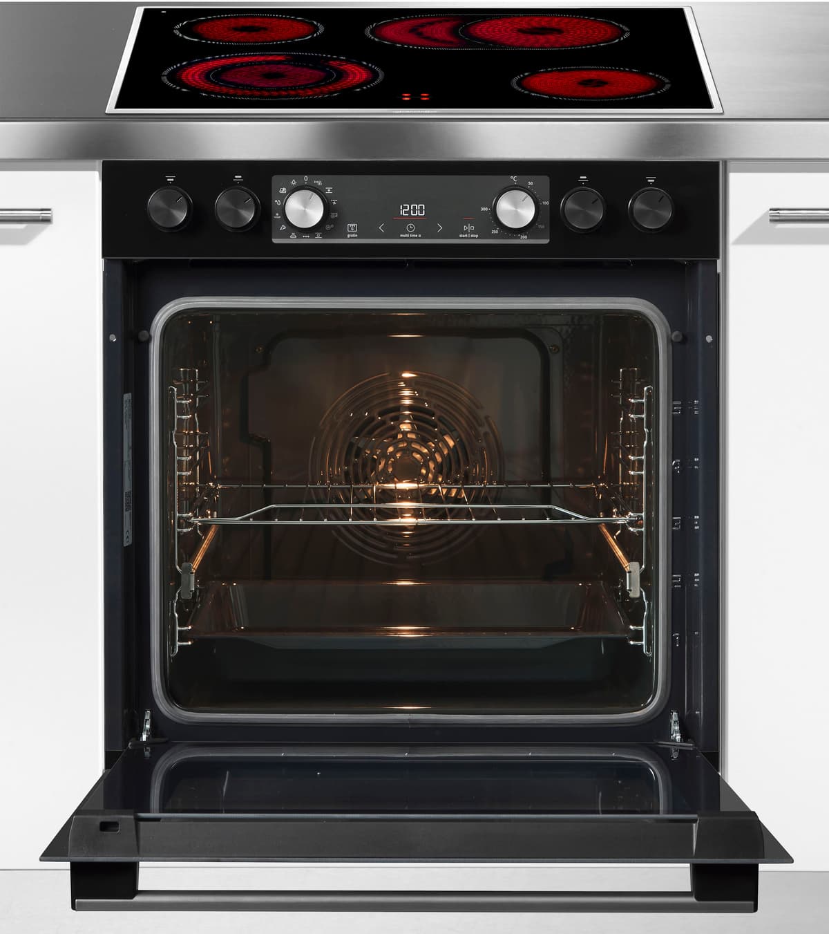 Gorenje Elektro-Herd-Set "Black Set 4", Energieeffizienz: A, schwarz, Herdsets, 300 C Pizzafunktion. Pizza wie aus dem Steinofen, Elektro-Herd-Set