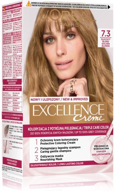 L’Oréal Paris Excellence Creme coloration cheveux teinte 7.3 Golden blonde 1 pcs