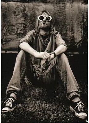 Inspired Living Kurt Cobain Poster Vintage Music Wall Art Canvas For Rock Room Decor 40x60cm No Frame l