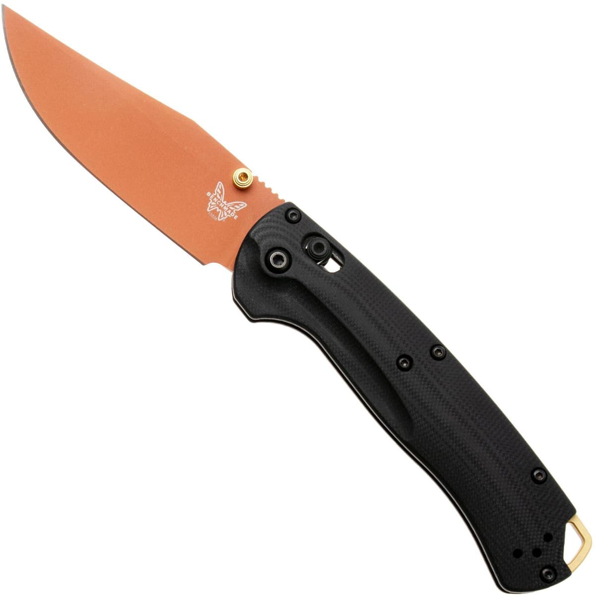 Benchmade Taggedout 15536CR-2501, Copper Suede Cerakote CPM-S45VN, Black G10, Limited Editon, coltello tascabile da caccia