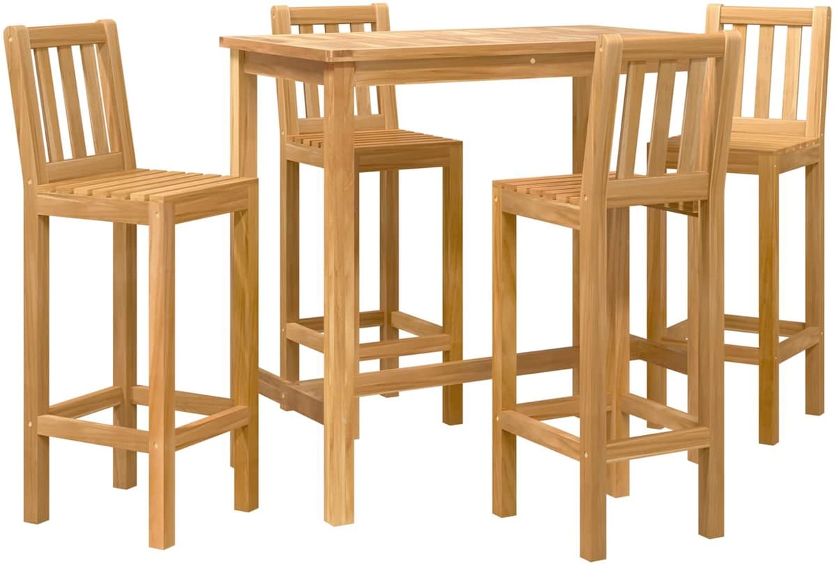 vidaXL Ensemble de bar extérieur 5 pc Non traité 110 x 60 x 105 cm