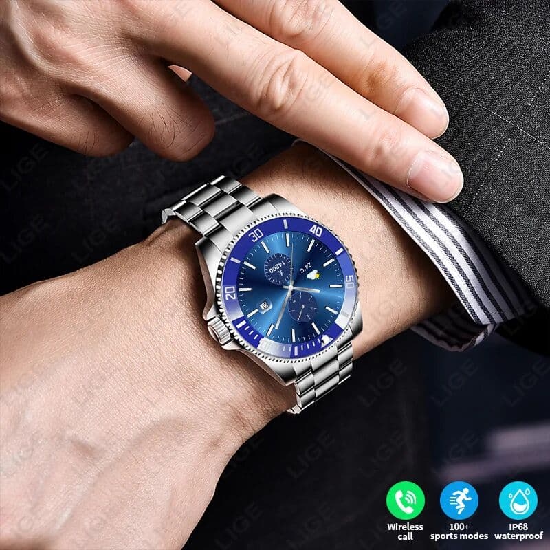 LIGE 2026  Smart Watches 1.27 inch 360*360 pixel Smartwatch Bluetooth Calling Blood Pressure Monitoring Voice Assistant Smart Band