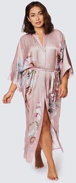 KIM + ONO Kuren Silk Kimono Robe - Long, Plus Size   KIM+ONO - dusty pink (final sale) / plus size