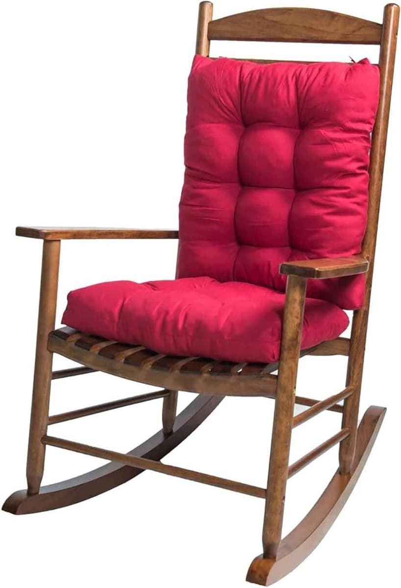 Stoelkussen Set Rood met Antislip Banden - 120 x 50 cm