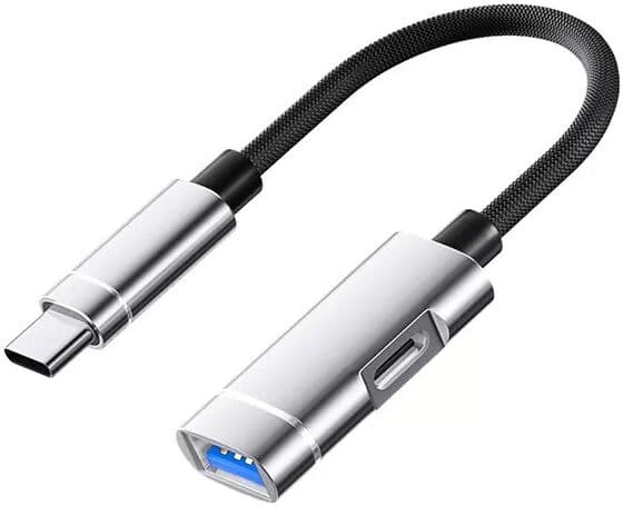 INF Adaptateur USB Type-C vers USB 2.0 avec Charge PD - Solution d'Extension OTG Argent