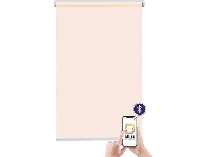 Elektrisches Rollo SUNLINES Akkurollo Upcycling appgesteuert, blickdicht, Sunlines , beige (creme), B:170cm H:220cm, Kunststoff, Metall, Polyester, Rollos, Elektrisches Rollo, appgesteuert via Bluetooth
