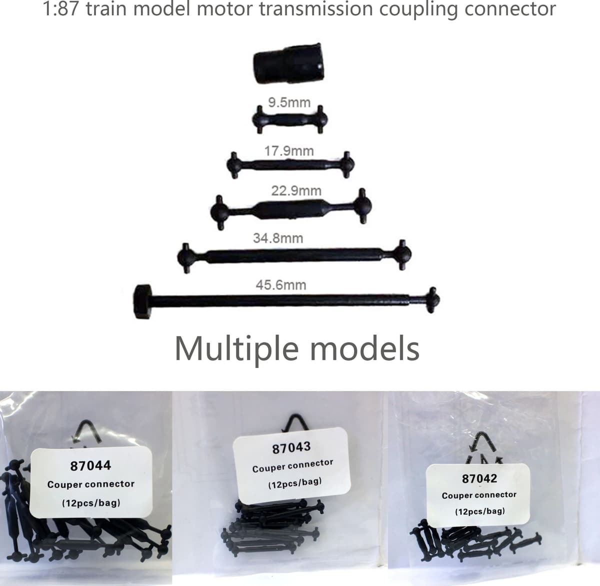NONE Ho ratio 1:87 train model motor transmission coupling connector train modification motor connecting rod